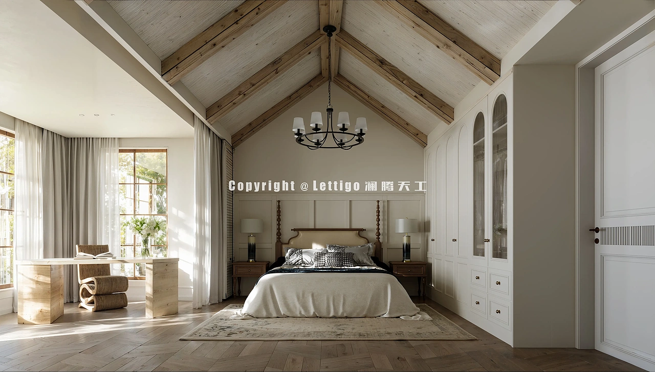 美式自然风别墅（图ZNDA1Njc5OTYw） - 家装设计 - 站酷设计师澜腾天工表现李工原创素材 - 站酷ZCOOL