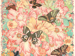 《春颜·蝶语图》原创工笔画