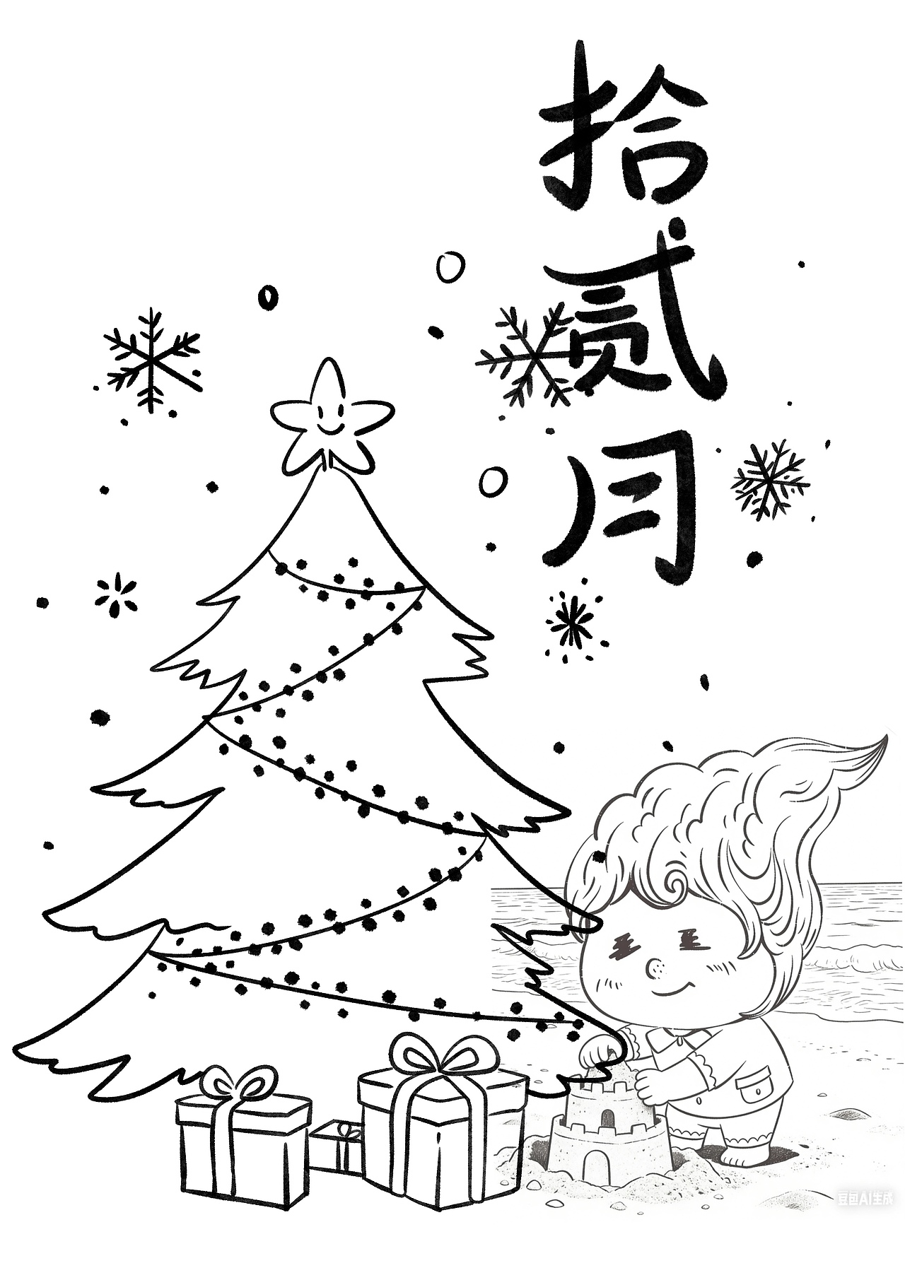 12月插画：我要在海边建立起自己的小房子～（图ZNDA1NjkwODcy） - 艺术插画 - 站酷设计师画画十口原创素材 - 站酷ZCOOL