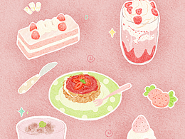 彩鉛｜草莓甜品????
