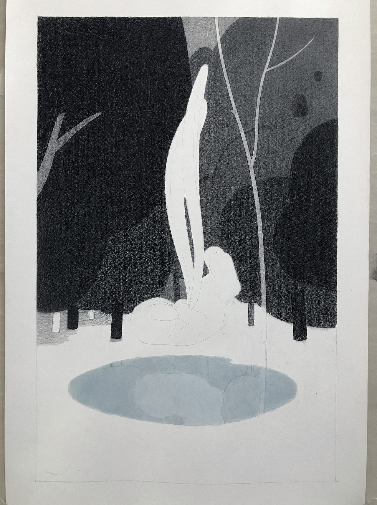 寂静无人时，兔子的耳朵会一直长·02（图ZNDA1NjkzODAw） - 绘画 - 站酷设计师秦非tz原创素材 - 站酷ZCOOL