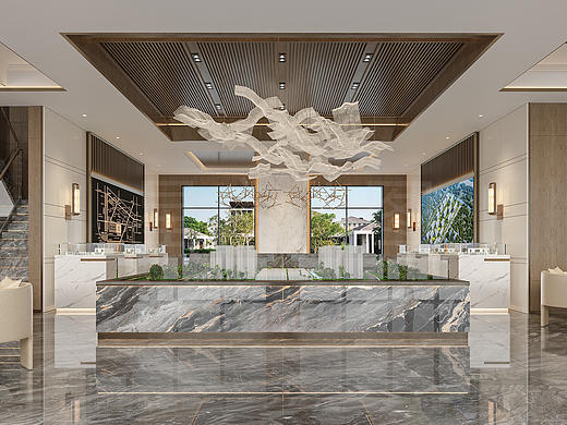 光影与木石的温柔碰撞，把售楼处拍出了美术馆的质感✨