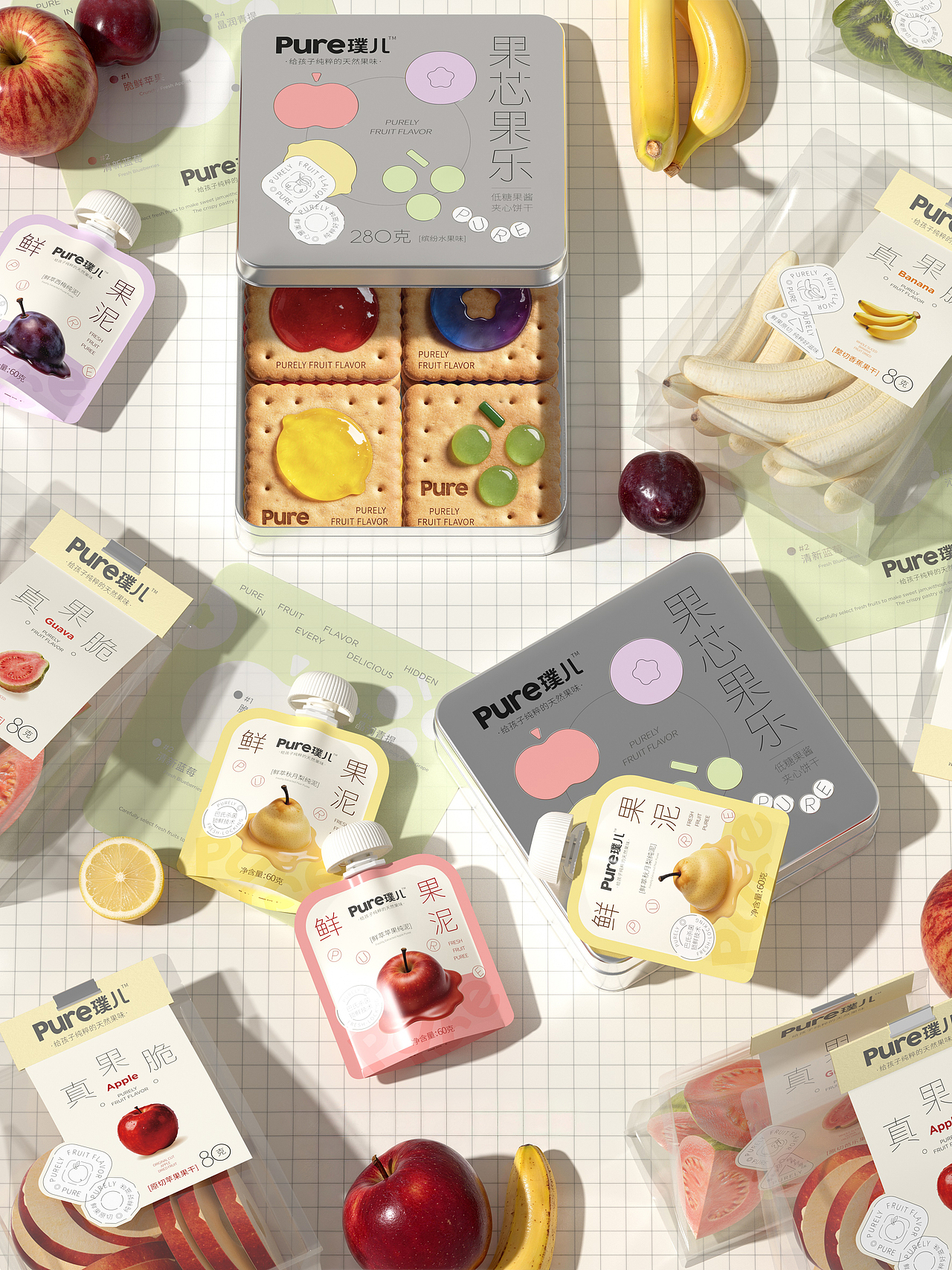 UmeDesign新作｜Pure璞儿儿童天然果食系列包装设计（图ZNDA1NzA2NTc2） - 包装 - 站酷设计师UmeDesign原创素材 - 站酷ZCOOL