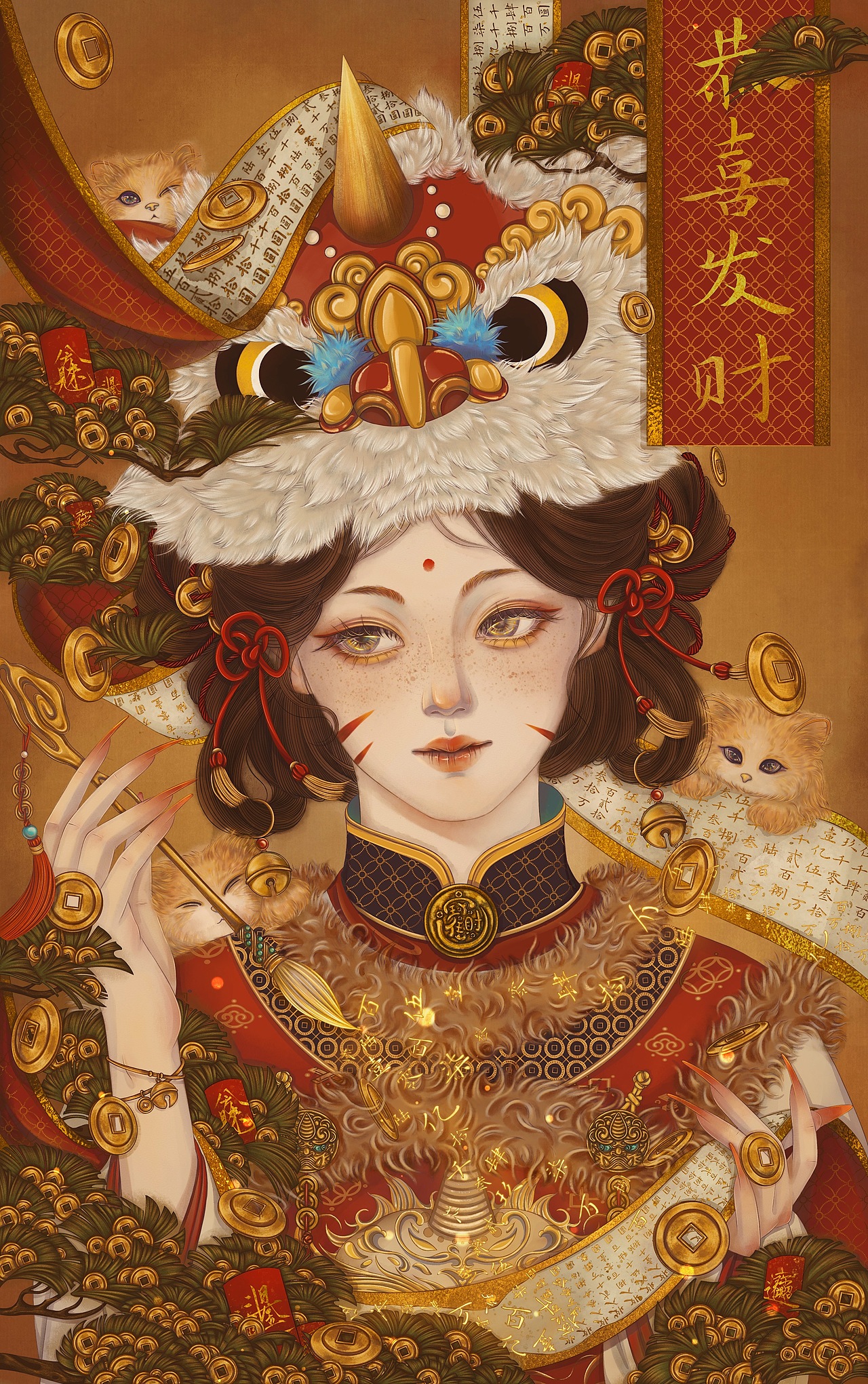 招财进宝（图ZNDA1NzA4NTIw） - 商业插画 - 站酷设计师四隅YU原创素材 - 站酷ZCOOL