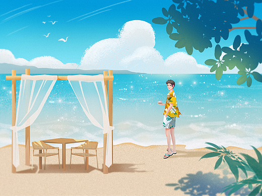 原创插画——普吉岛的夏天