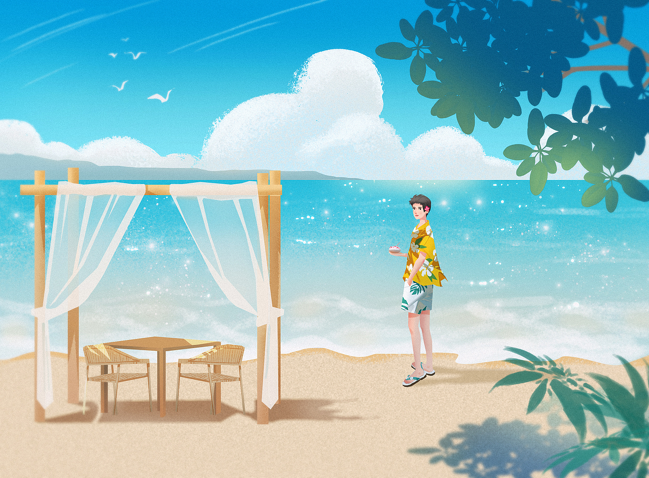 原创插画——普吉岛的夏天（图ZNDA1NzExNTI4） - 创作习作 - 站酷设计师画画的DC原创素材 - 站酷ZCOOL