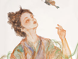 抬眸惊起蝶翩跹，一袖清风入画眠。