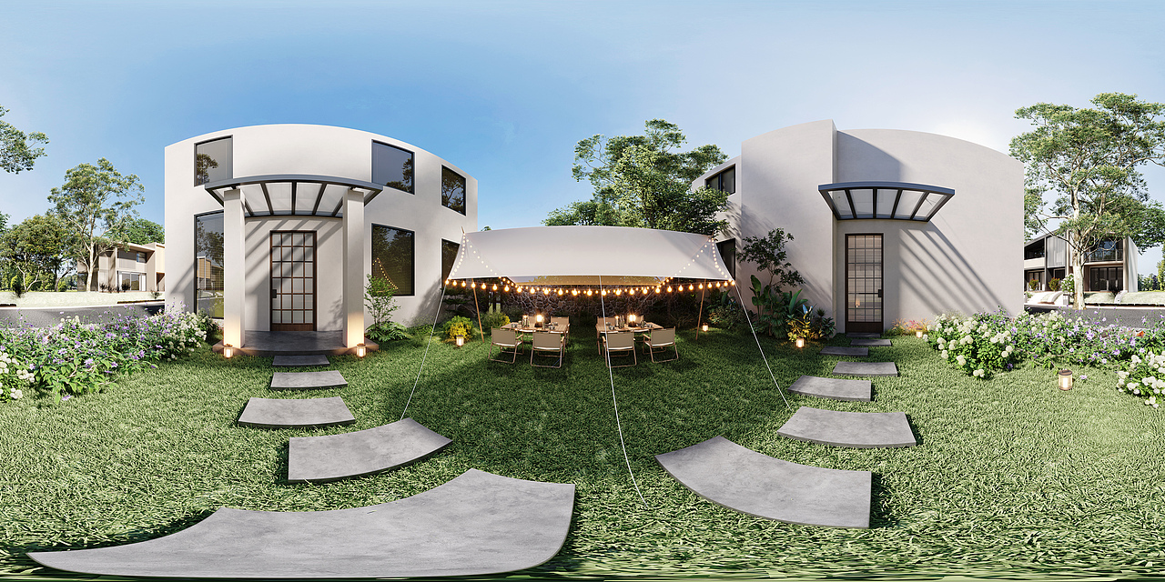 别墅庭院（图ZNDA1NzE1OTI4） - 酒店餐饮设计 - 站酷设计师光影设计徐梦娜原创素材 - 站酷ZCOOL