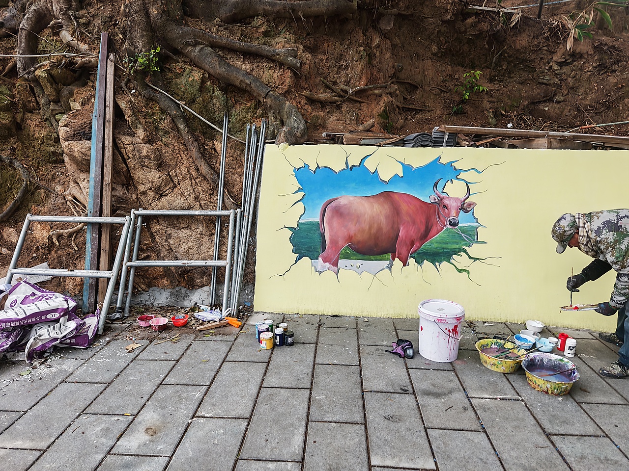 温州墙绘，平阳墙绘，苍南墙绘，福鼎牛郎壁画彩绘油漆（图ZNDA1NzIyNzMy） - 绘画 - 站酷设计师长艺墙绘原创素材 - 站酷ZCOOL
