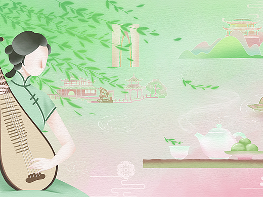 烟雨江南系列一（个人主页-ZNzM0Nzk5ODA=） - 商业插画 - 站酷设计师濯梅小馆原创素材 - 站酷ZCOOL