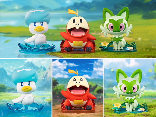 【宝可梦】润水鸭/呆火鳄/新叶喵 手办拍摄