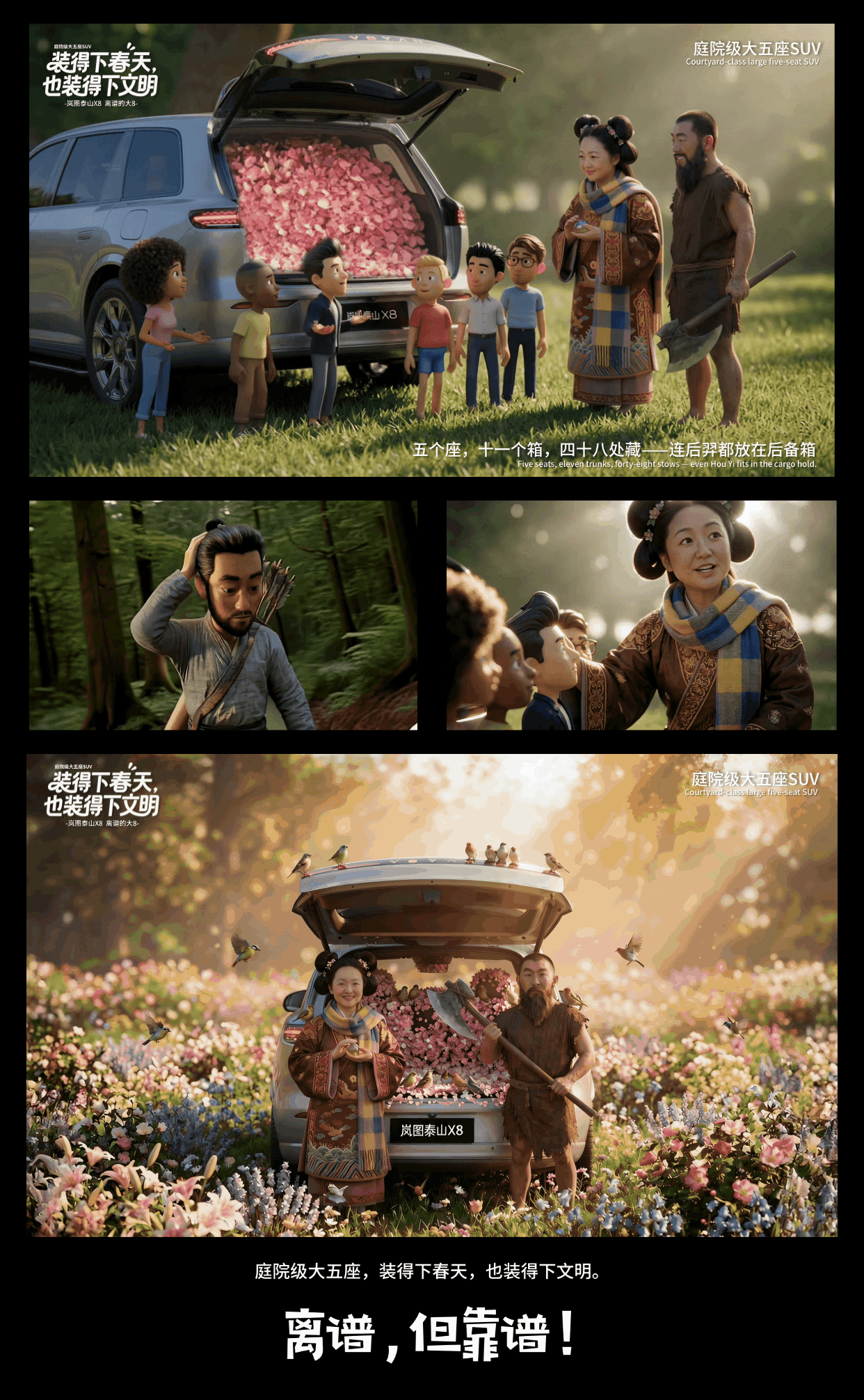 《岚图X8：装得下春天，也装得下文明》（图ZNDA1NzQzMjI0） - AI作品 - 站酷设计师位林峰原创素材 - 站酷ZCOOL