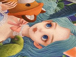 清新风格的综合材料绘画