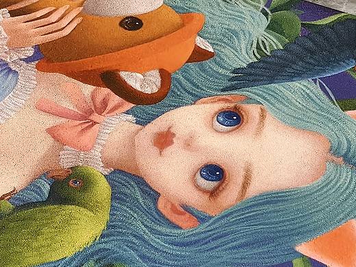 清新风格的综合材料绘画