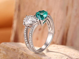 鉆戒|鉆石戒指  祖母綠