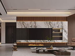 轻奢风客餐厅效果图表现