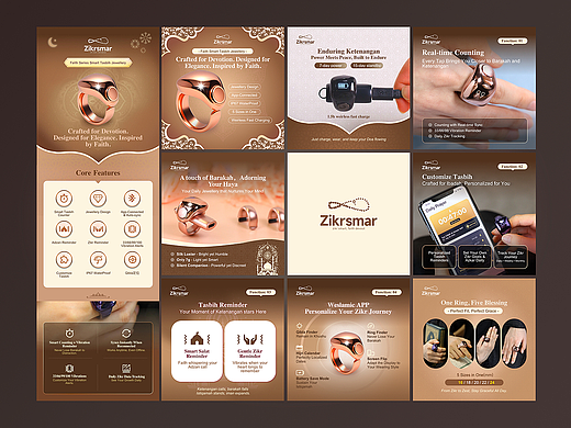 EC设计 | 电商Zikrsmar Wefas(咖色): 主图+详情图