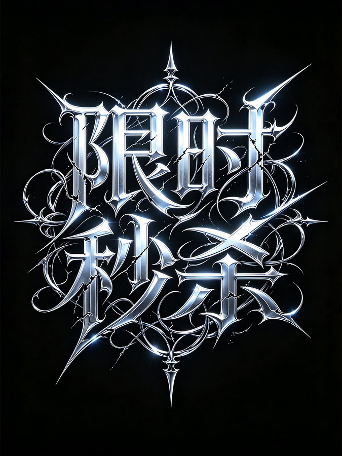 尖锐金属哥特电商标题字
