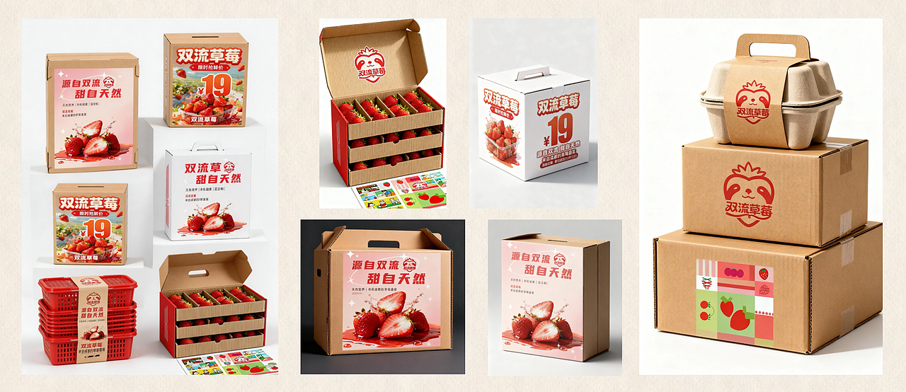 《双流草莓》品牌形象设计（图ZNDA1NzY0MTc2） - 品牌 - 站酷设计师Z610600336原创素材 - 站酷ZCOOL