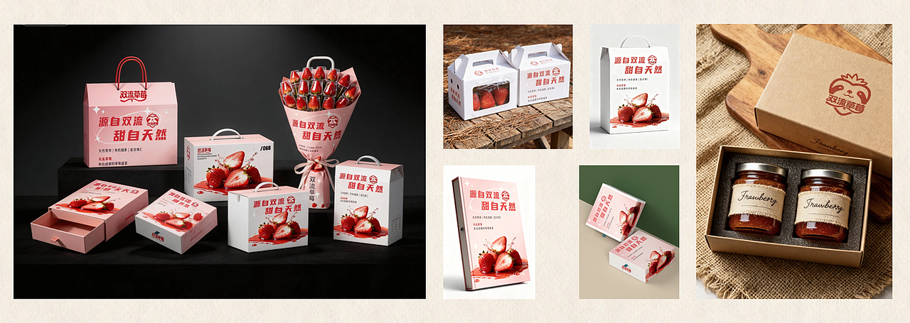 《双流草莓》品牌形象设计（图ZNDA1NzY0MTg0） - 品牌 - 站酷设计师Z610600336原创素材 - 站酷ZCOOL