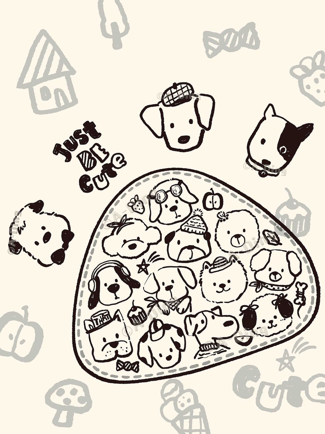 汪汪大爪（图ZNDA1NzY0Mjk2） - 商业插画 - 站酷设计师绿瓷叮叮原创素材 - 站酷ZCOOL