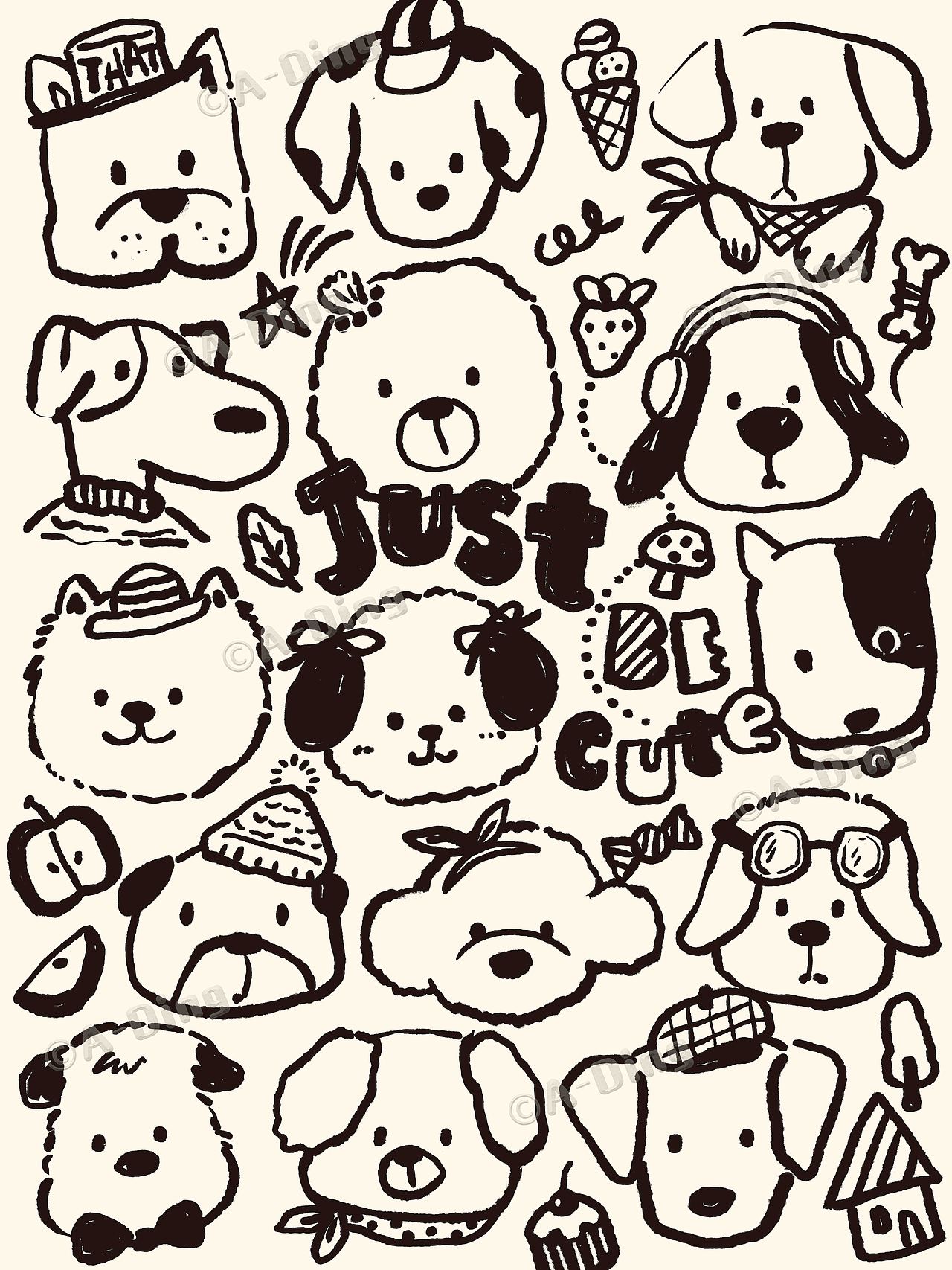 汪汪大爪（图ZNDA1NzY0MzAw） - 商业插画 - 站酷设计师绿瓷叮叮原创素材 - 站酷ZCOOL