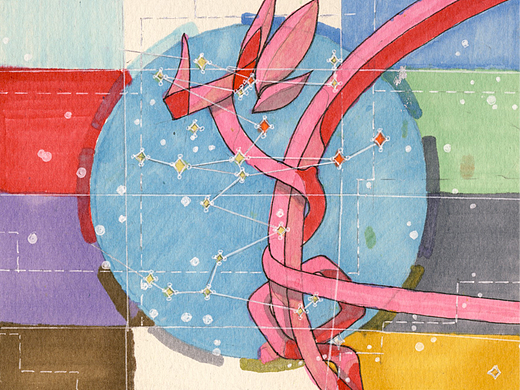 马克笔插画《二十八星宿之翼火蛇》