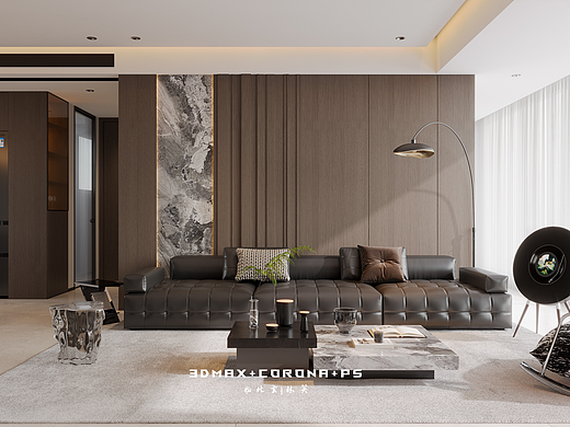 深棕与暖白：当代都市住宅美学