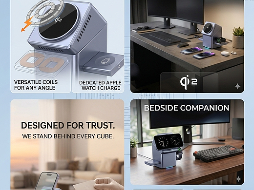 桌面无线充-三合一