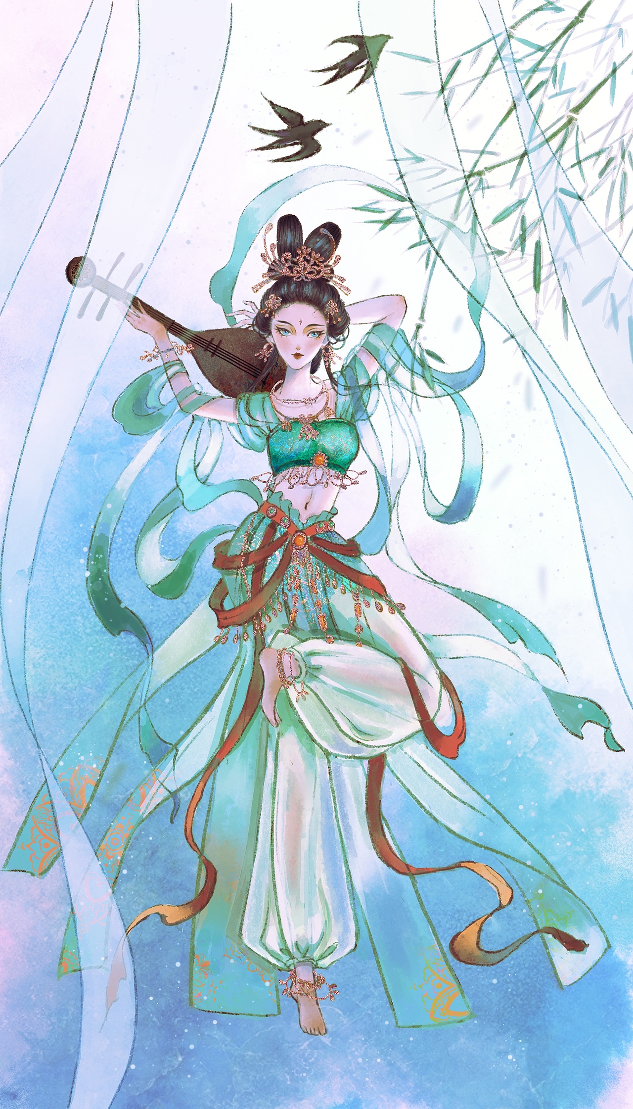 飞天神女（图ZNDA1NzgxOTM2） - 商业插画 - 站酷设计师芊芨原创素材 - 站酷ZCOOL