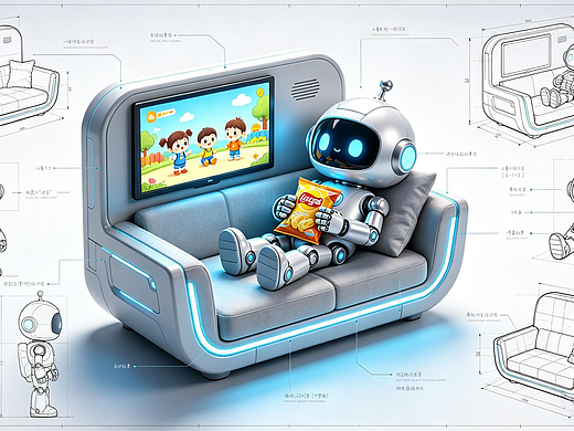 儿童一体电视沙发产品图