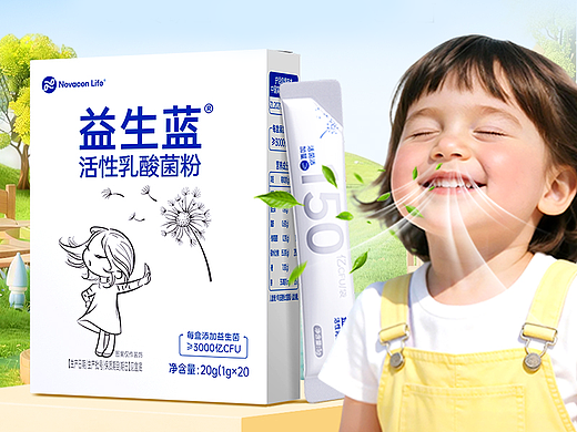 诺康莱-益生蓝活性乳酸菌粉详情页设计