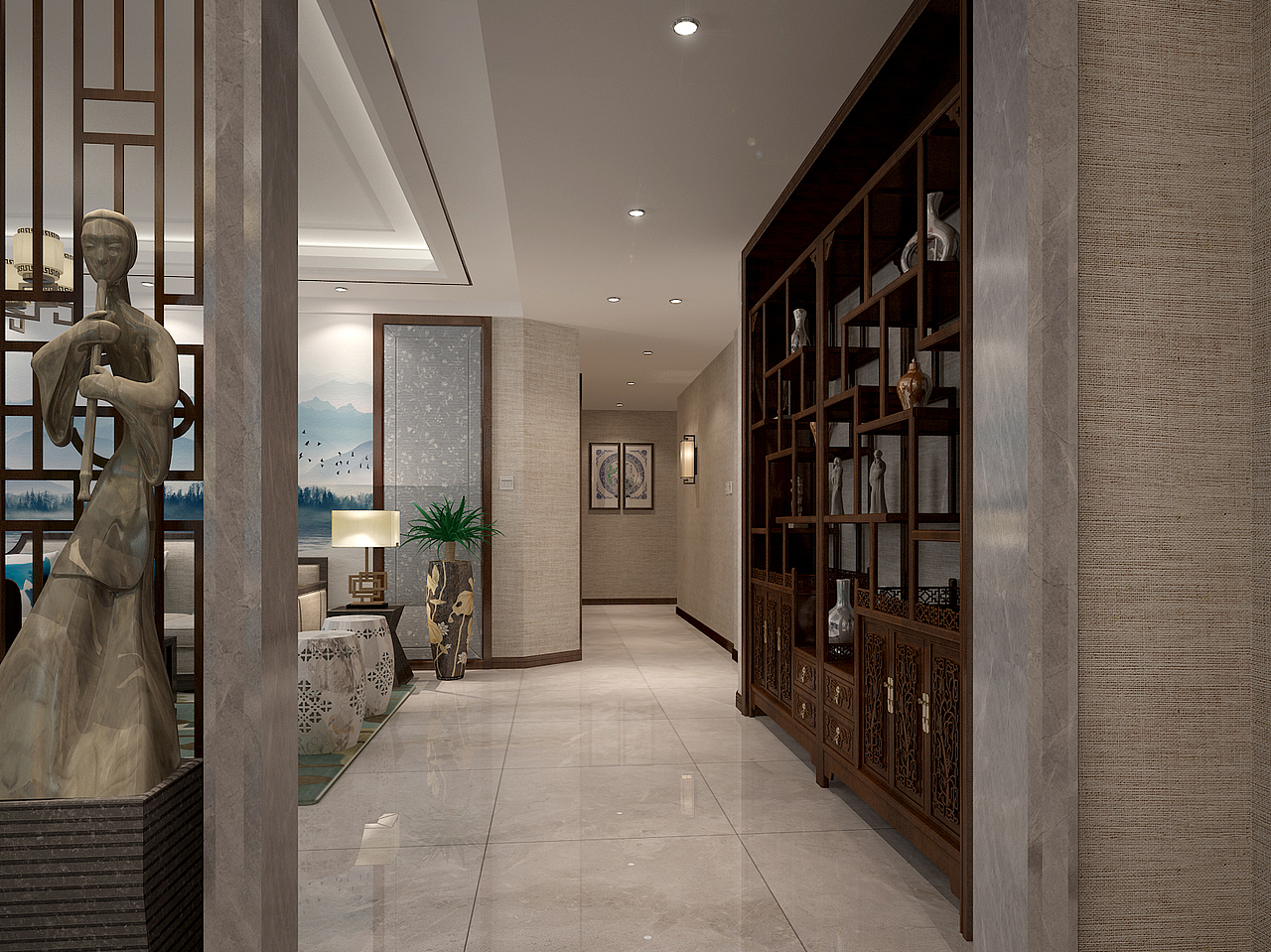 新中式家装-1（图ZNDA1ODAwNTc2） - 家装设计 - 站酷设计师张工设计原创素材 - 站酷ZCOOL