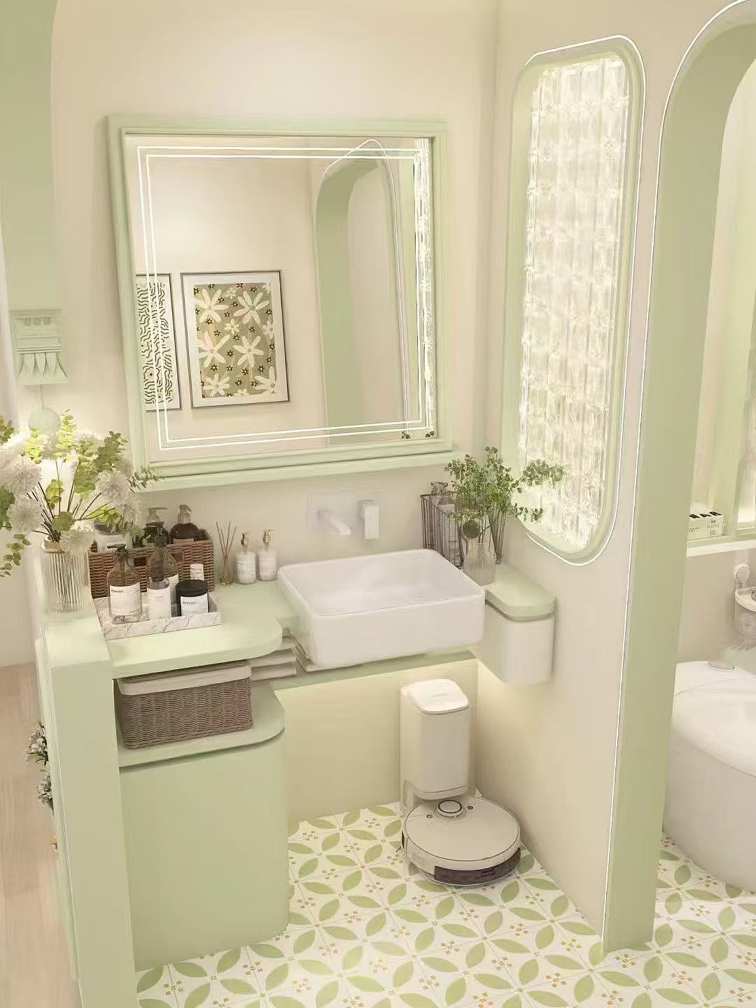 以奶油白为底，薄荷绿勾勒温柔轮廓，（图ZNDA1ODAxMTAw） - 商业空间设计 - 站酷设计师允诺yn原创素材 - 站酷ZCOOL