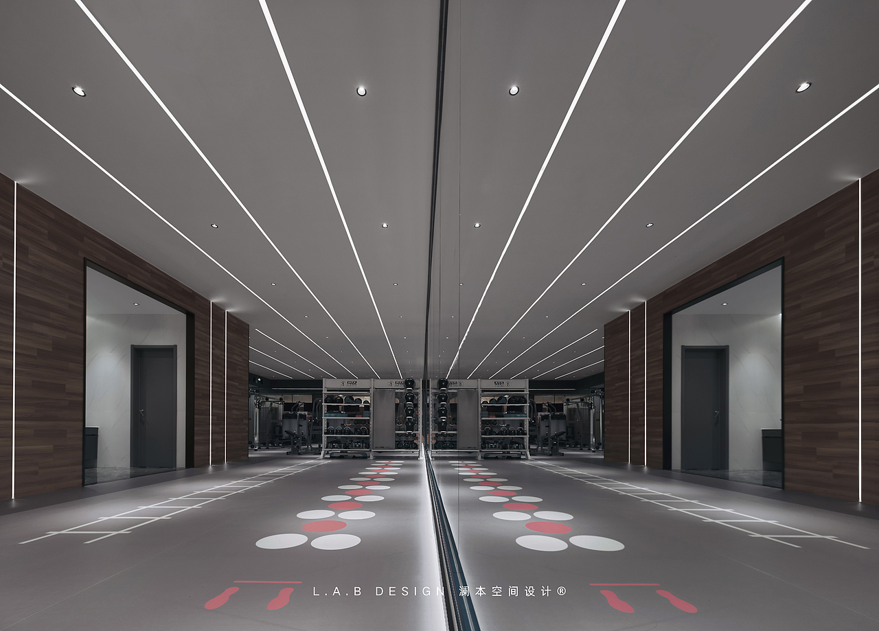 LAB原创 | 身及健身俱乐部 | 「银墙引光，影随步动」（图ZNDA1ODAzMTAw） - 商业空间设计 - 站酷设计师南京澜本设计原创素材 - 站酷ZCOOL