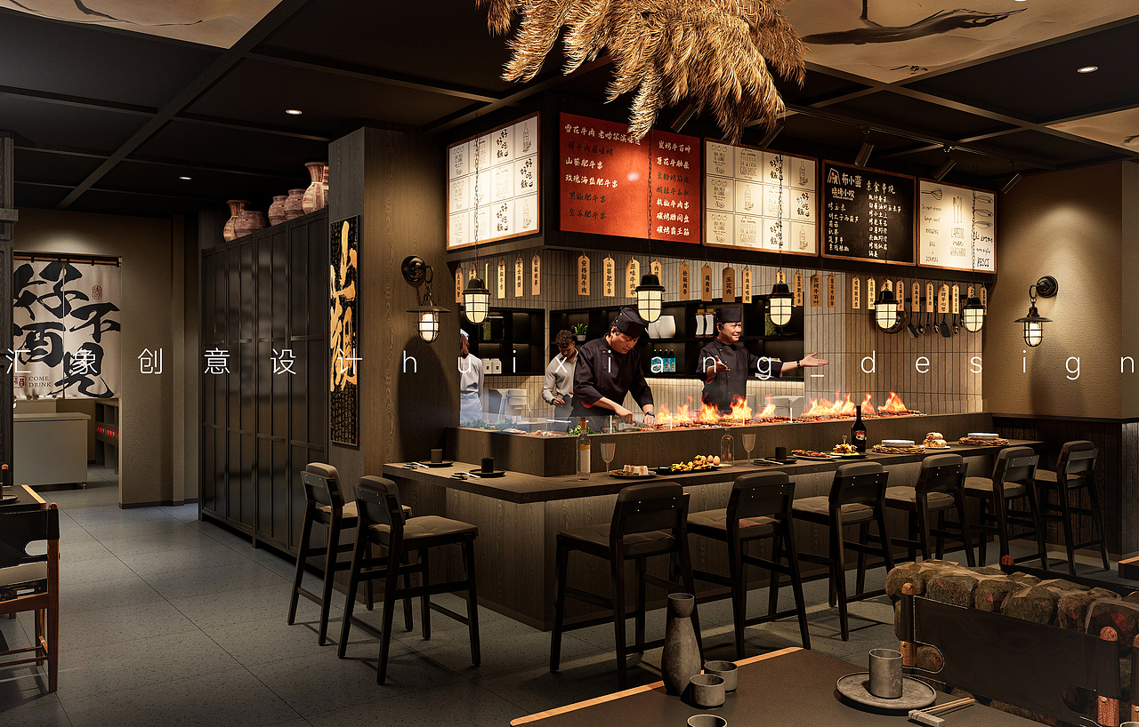 小山海·烧烤酒馆（图ZNDA1ODA0NDY0） - 酒店餐饮设计 - 站酷设计师汇象创意设计原创素材 - 站酷ZCOOL