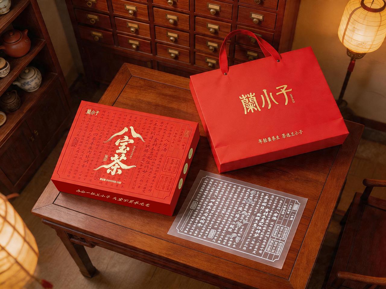 兰小子八宝茶礼盒包装设计（图ZNDA1ODEzOTIw） - 包装 - 站酷设计师硕小果创意原创素材 - 站酷ZCOOL