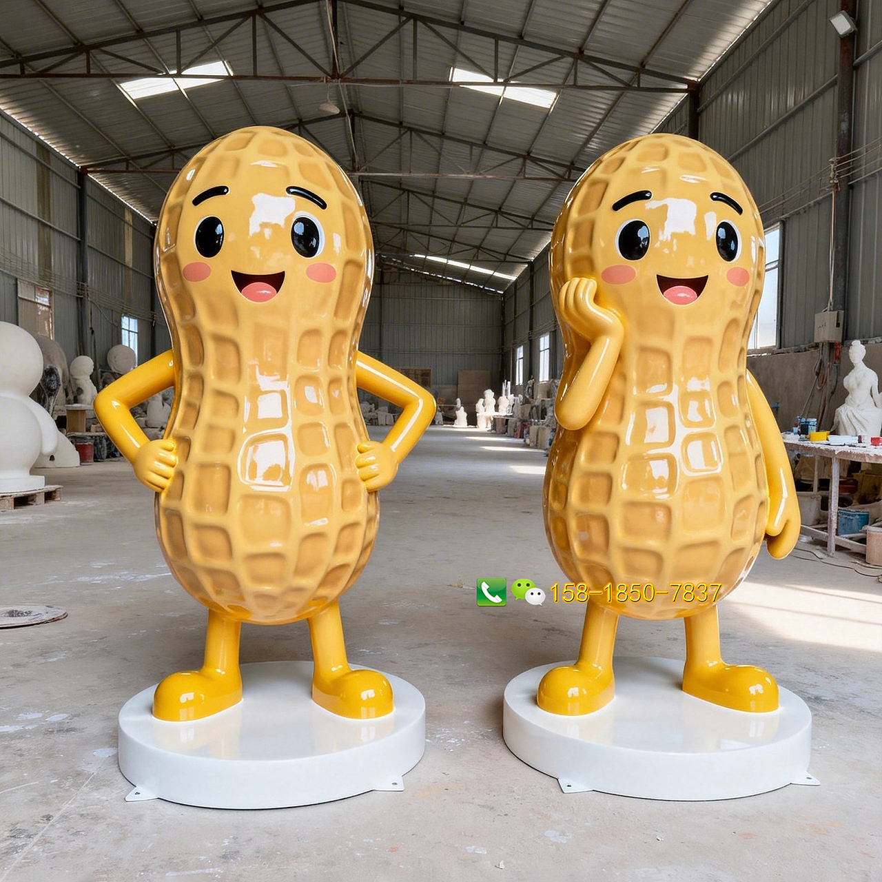 玻璃钢卡通花生雕塑户外创意玻璃纤维坚果玩偶ip模型（图ZNDA1ODE0NjI0） - 工艺品设计 - 站酷设计师通盛雕塑工厂原创素材 - 站酷ZCOOL