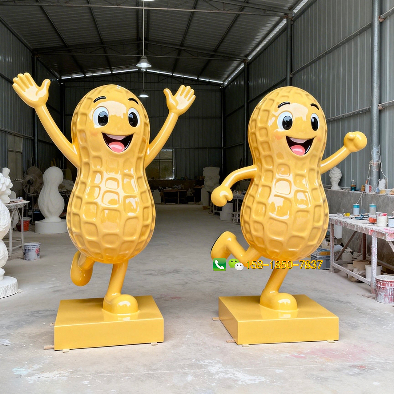 玻璃钢卡通花生雕塑户外创意玻璃纤维坚果玩偶ip模型（图ZNDA1ODE0NjIw） - 工艺品设计 - 站酷设计师通盛雕塑工厂原创素材 - 站酷ZCOOL