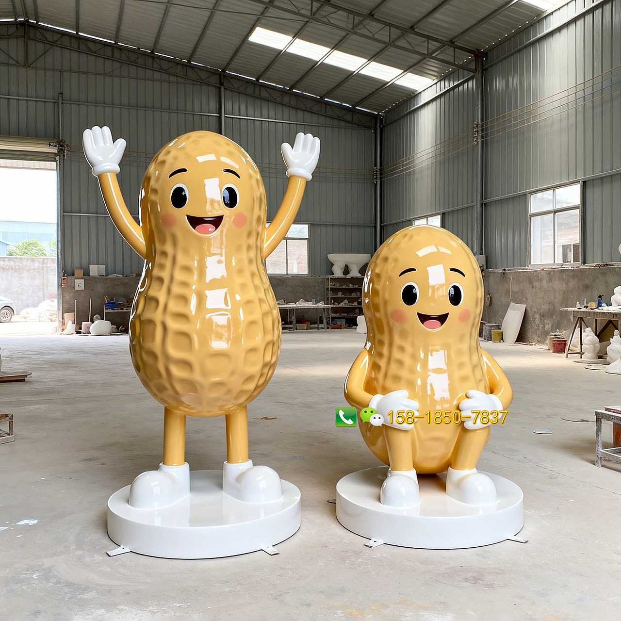 玻璃钢卡通花生雕塑户外创意玻璃纤维坚果玩偶ip模型（图ZNDA1ODE0NjMy） - 工艺品设计 - 站酷设计师通盛雕塑工厂原创素材 - 站酷ZCOOL