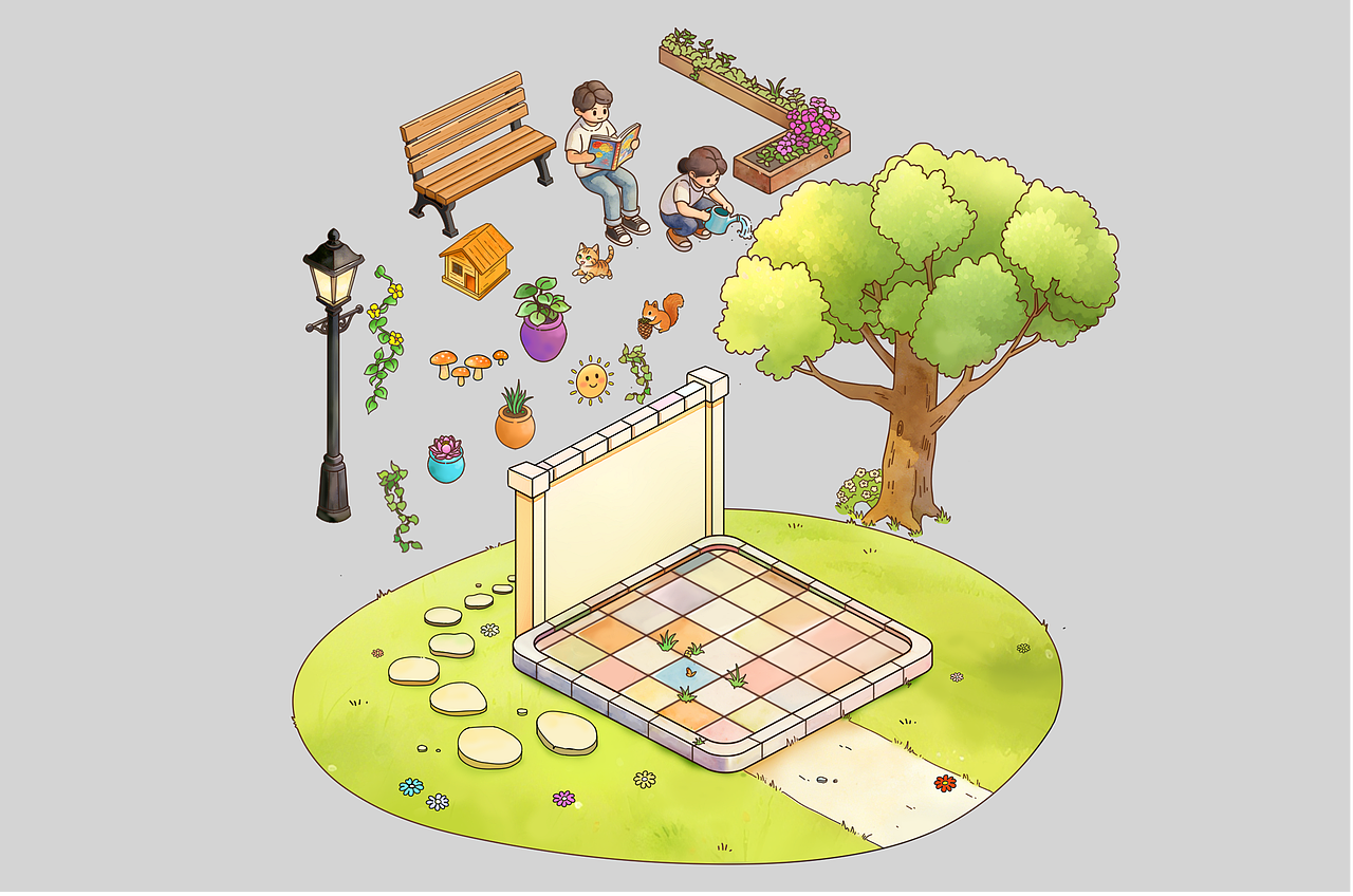 2.5D等轴测治愈场景插画｜原创全流程（图ZNDA1ODE5MzM2） - 商业插画 - 站酷设计师心屿童画文化工作原创素材 - 站酷ZCOOL