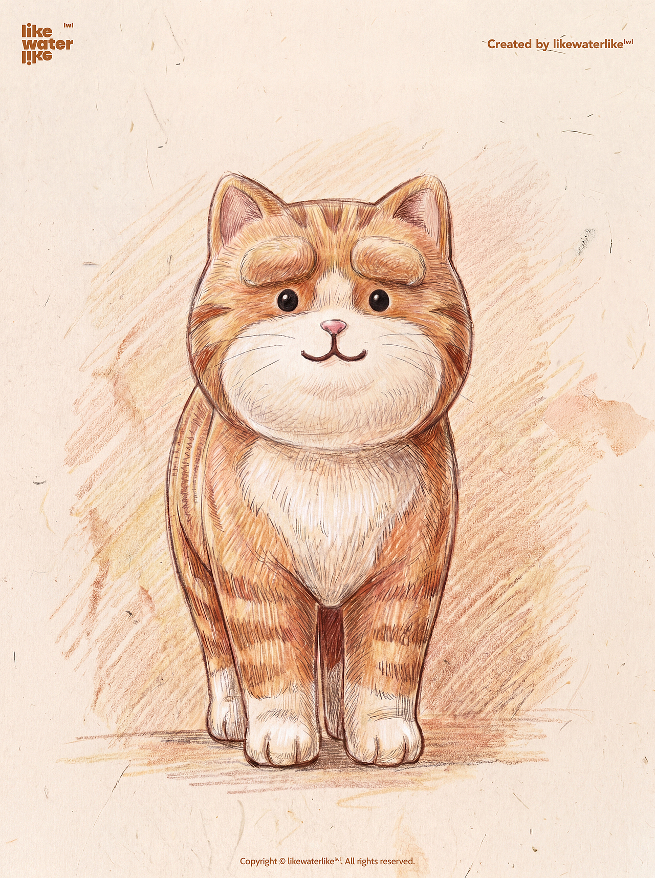 琥珀色的橘猫 | 设计手绘稿（图ZNDA1ODIzODUy） - 创作习作 - 站酷设计师likewaterlike原创素材 - 站酷ZCOOL