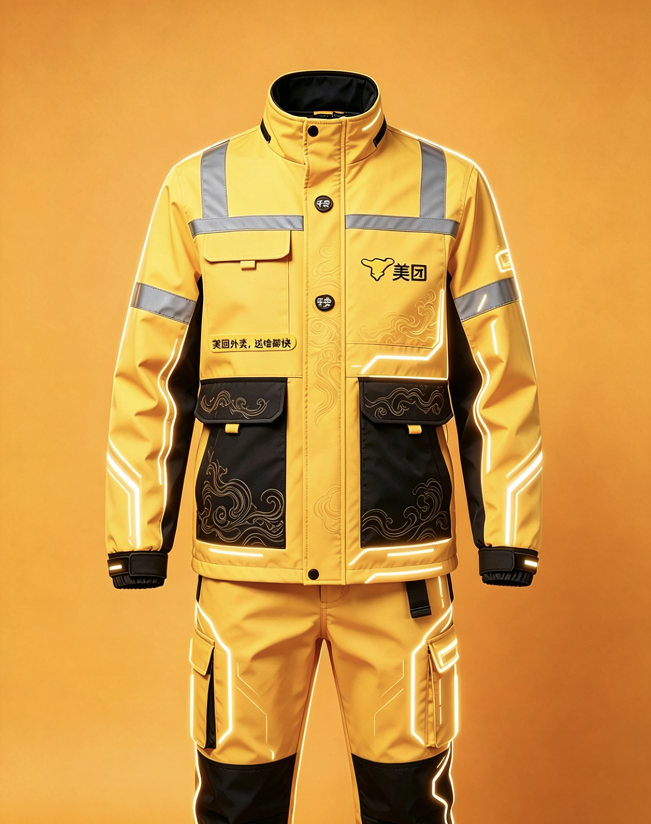 ＃美团第一届黄衣服设计大赛（图ZNDA1ODI3NTI0） - AI作品 - 站酷设计师鱿鱼的饼干原创素材 - 站酷ZCOOL