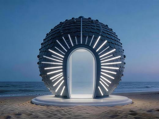 海滩上的装置艺术