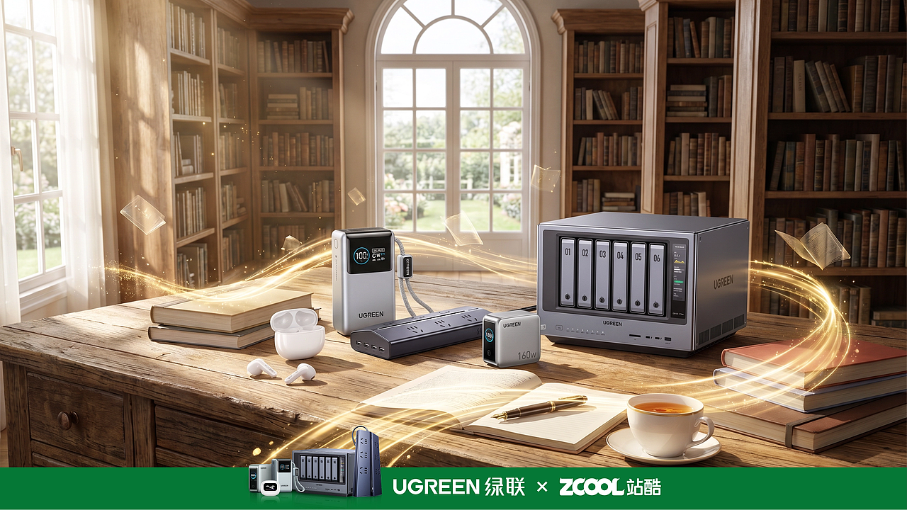 绿联「智・护・未来」全场景创意海报（图ZNDA1ODMyNTYw） - AI作品 - 站酷设计师VELORA_Studio原创素材 - 站酷ZCOOL