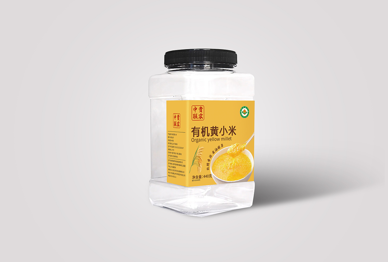 黄小米五谷杂粮瓶装标签贴包装设计（图ZNDA1ODMyNTky） - 包装 - 站酷设计师深圳在腾包装设计原创素材 - 站酷ZCOOL