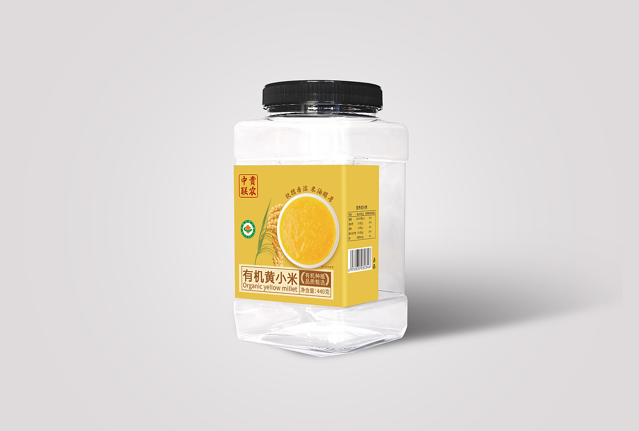 黄小米五谷杂粮瓶装标签贴包装设计（图ZNDA1ODMyNTc2） - 包装 - 站酷设计师深圳在腾包装设计原创素材 - 站酷ZCOOL