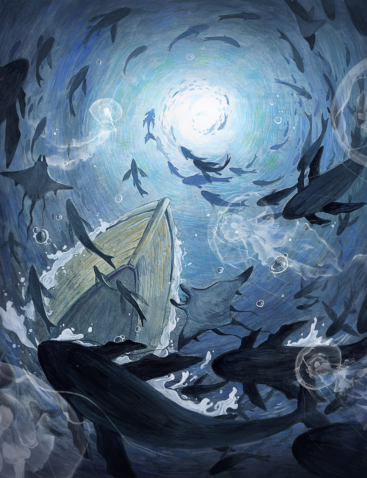 海的记忆是白船的梦（图ZNDA1ODMyNjky） - 艺术插画 - 站酷设计师凌鸭梨原创素材 - 站酷ZCOOL