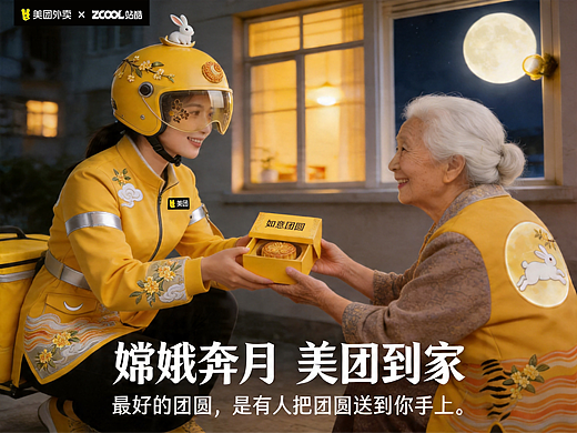 美团骑手服装设计：【奔月·速递】—— 嫦娥姐姐送月饼