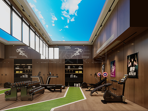 健身房从力量区到泳池表现